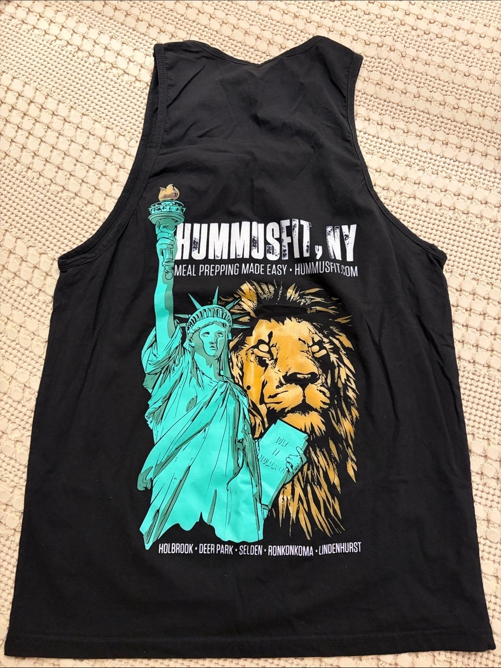 New York Black Tank Top with Turquoise Lion Graphic- NWOT - Picture 3 of 3